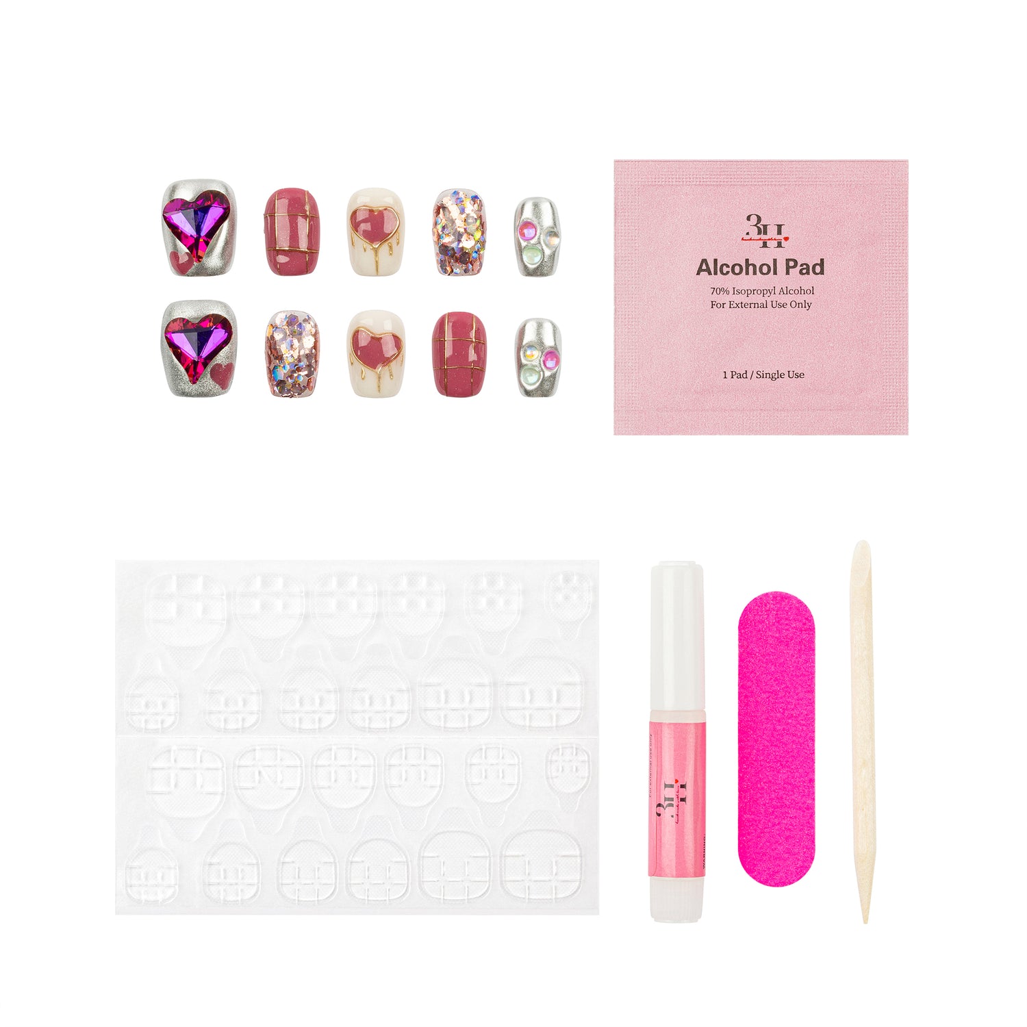 3H Luxury Handmade Press-on Nails -  Amoré - 3H Nails