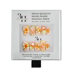 Handmade 3H Luxury Press-on Nails in style 1565, featuring a stylish, natural-looking nail design on a neutral background.