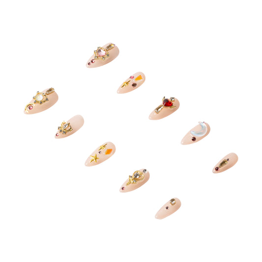 3H Luxury Handmade Press-on Nails - Lunar Bloom