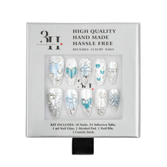 3H Luxury Handmade Press-on Nails - Chrome Angel - 3H Nails