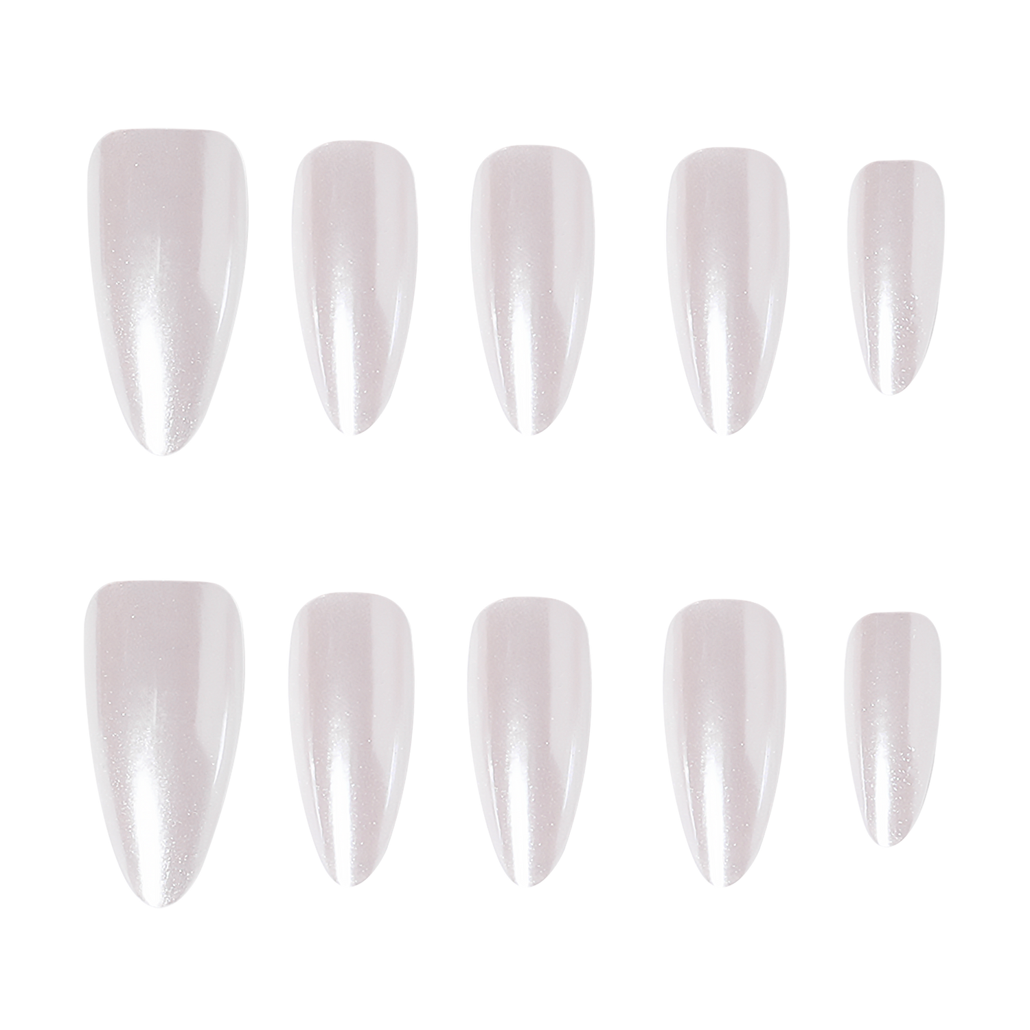 3H Nails Pearlfection luxury handmade press-on nails with pearl accents, showcasing elegant, natural-looking nail design.