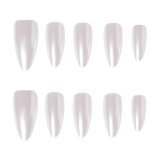 3H Nails Pearlfection luxury handmade press-on nails with pearl accents, showcasing elegant, natural-looking nail design.
