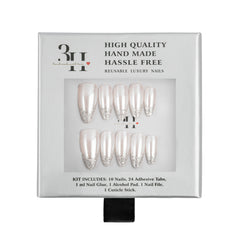 3H Luxury Handmade Press-on Nails - Silver Screen - 3H Nails