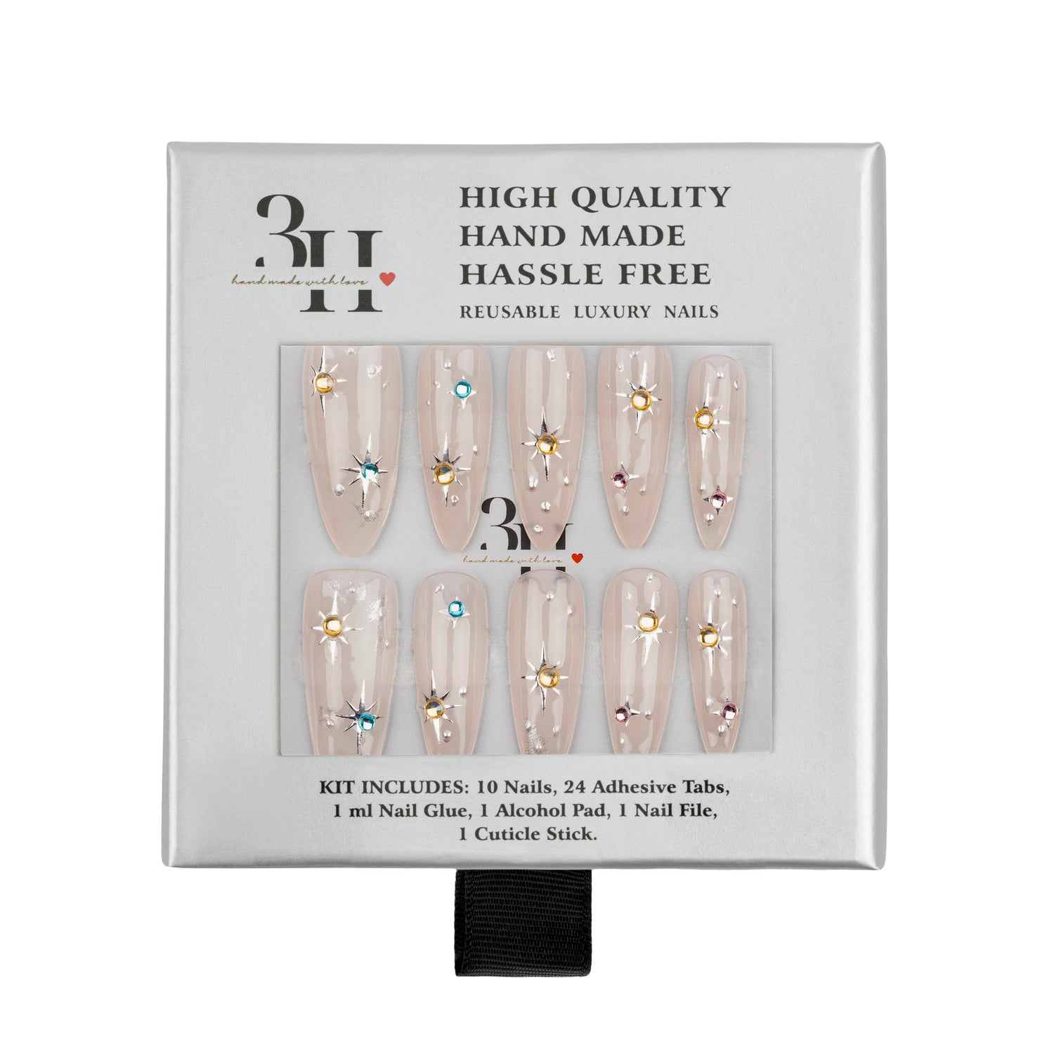 3H Luxury Handmade Press-on Nails - French 75 - 3H Nails