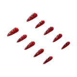 3H Luxury Handmade Press-on Nails - Scarlet Flame - 3H Nails