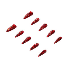 3H Luxury Handmade Press-on Nails - Scarlet Flame - 3H Nails