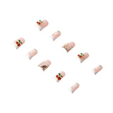 Handmade press-on nails in Y2K Duck Nail Daze style by 3H Nails, showcasing glossy, colorful nail designs on natural nails.