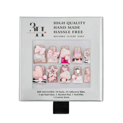Handmade 3H Nails luxury press-on Duck Nails with natural shape and smooth finish, showcasing elegant nail design.
