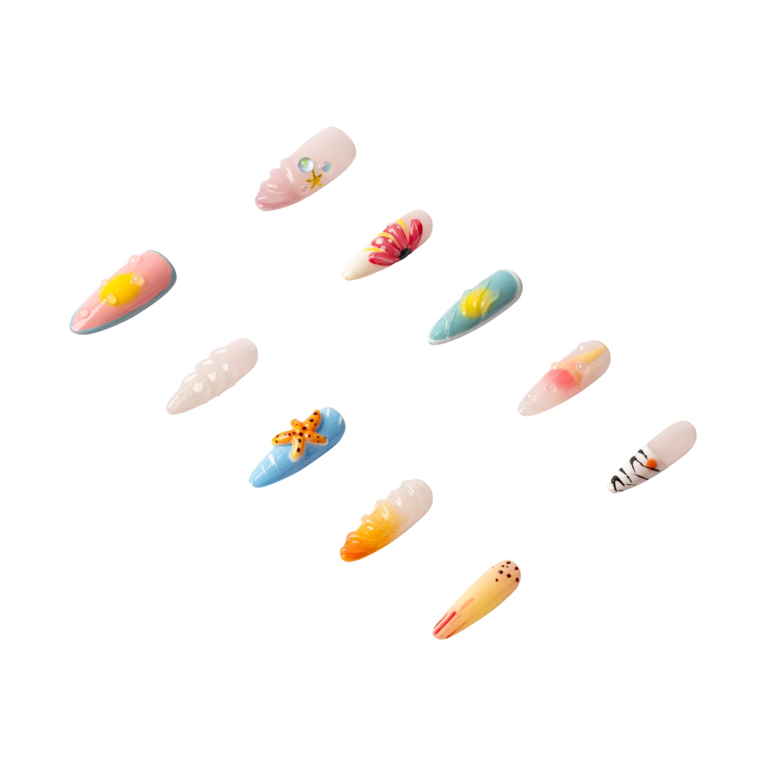 3H Luxury Handmade Press-on Nails - Sunset Shoreline