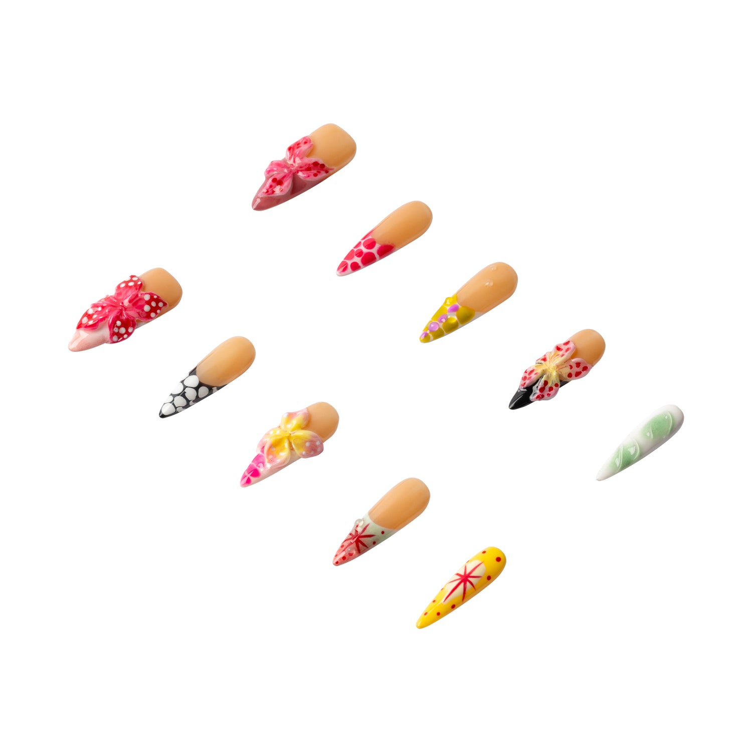 3H Luxury Handmade Press-on Nails - Garden Flutter