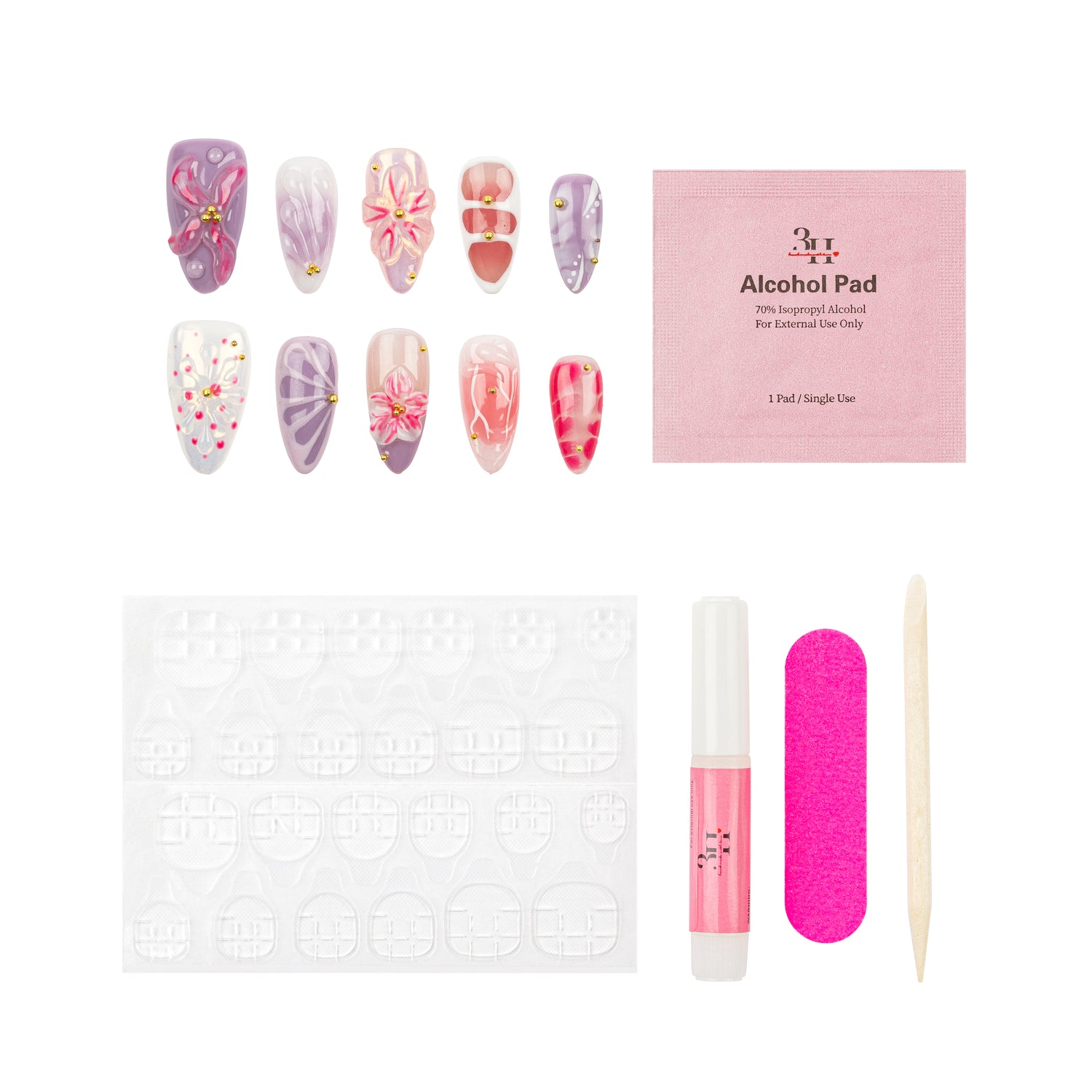 3H Luxury Handmade Press-on Nails - Lilac Dream - 3H Nails