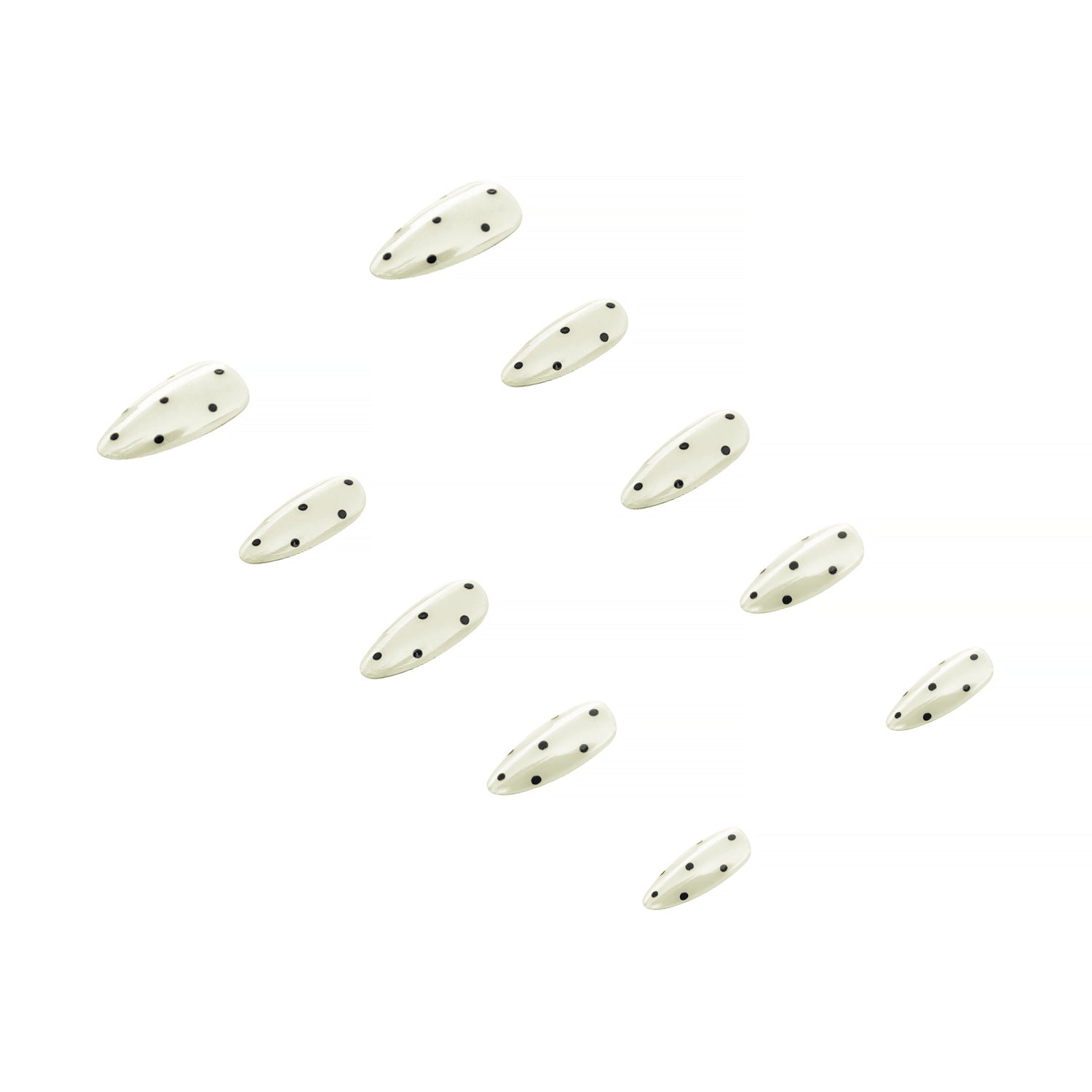 3H Nails Malibu 3H Luxury Handmade Press-on Nails with an angled design, featuring a stylish and elegant nail art appearance.