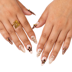 Café Gold - Long Almond Press-On Nails - 3H Nails
