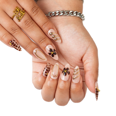 Café Gold - Long Almond Press-On Nails - 3H Nails