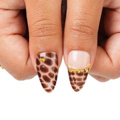 Café Gold - Long Almond Press-On Nails - 3H Nails