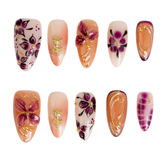 Cocoa Blossom - Long Almond Press-On Nails - 3H Nails