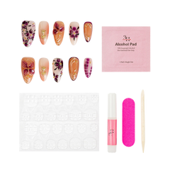 Cocoa Blossom - Long Almond Press-On Nails - 3H Nails
