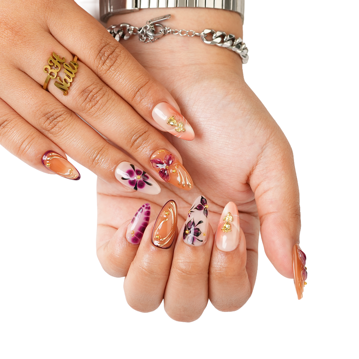 Cocoa Blossom - Long Almond Press-On Nails - 3H Nails