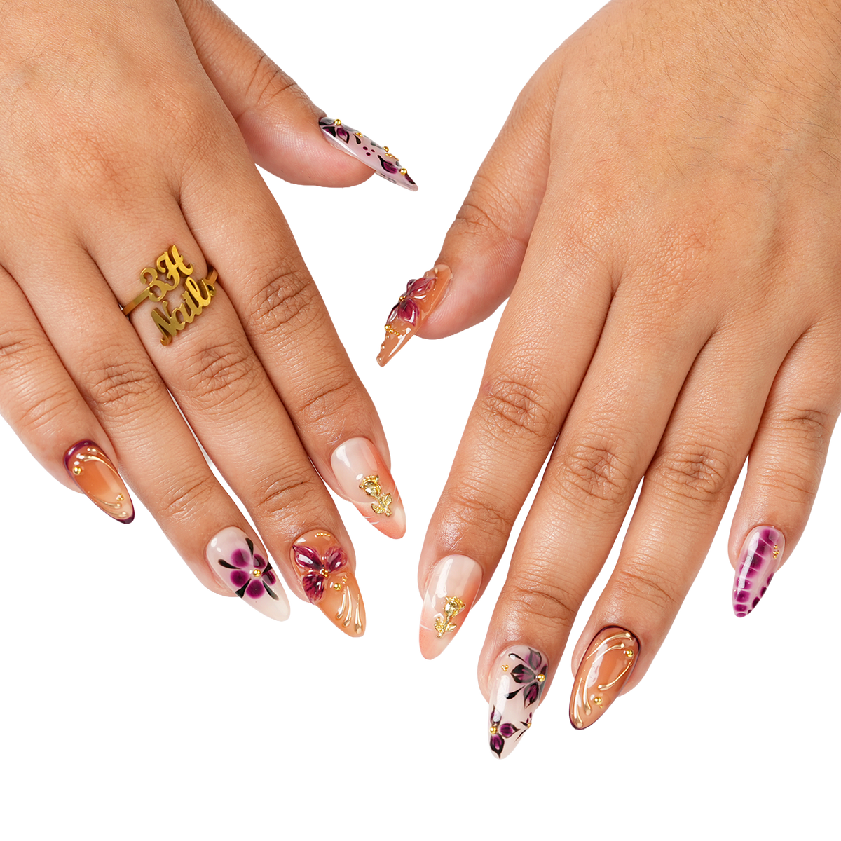 Cocoa Blossom - Long Almond Press-On Nails - 3H Nails