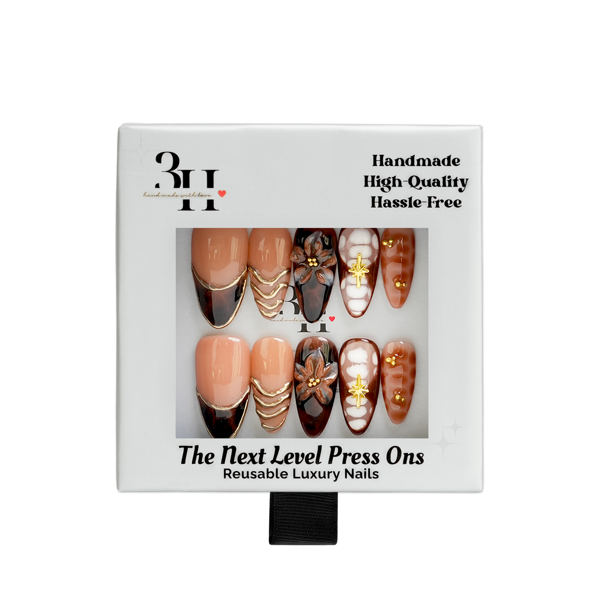Cocoa Petals - Medium Almond Press-On Nails - 3H Nails