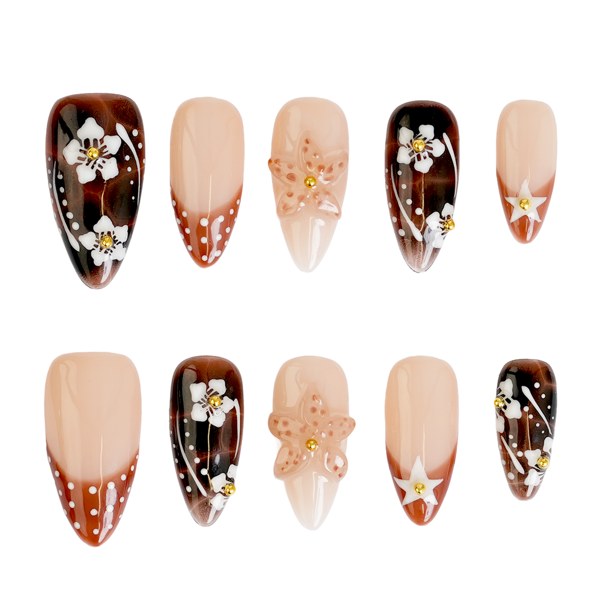 Espresso - Medium Almond Press-On Nails - 3H Nails