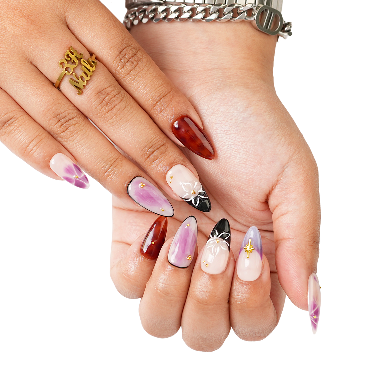 Lavender Latte - Medium Almond Press-On Nails - 3H Nails