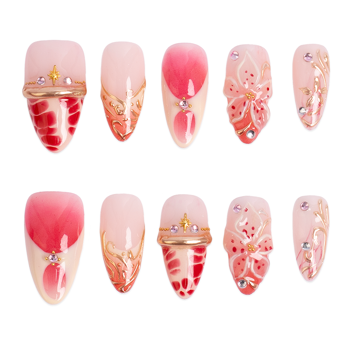 Passion Tea - Medium Almond Press-On Nails - 3H Nails