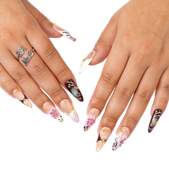 Raspberry Mocha - Long Almond Press-On Nails - 3H Nails