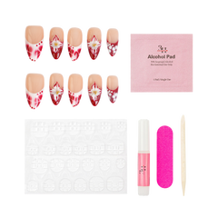 Red Velvet - Medium Almond Press-On Nails - 3H Nails