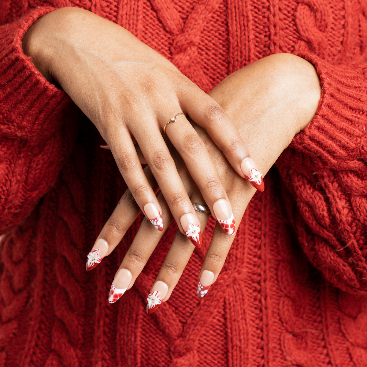 Red Velvet - Medium Almond Press-On Nails - 3H Nails
