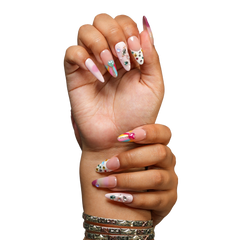 Medium almond press-on nails in San Francisco design by 3H Nails, featuring a stylish and natural almond shape.