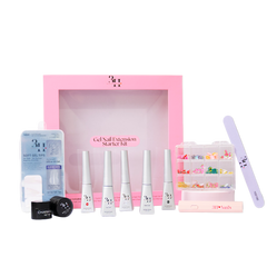3H Nails Gel Nail Extension Starter Kit with colorful gel polishes, nail files, and tools for professional nail enhancements.