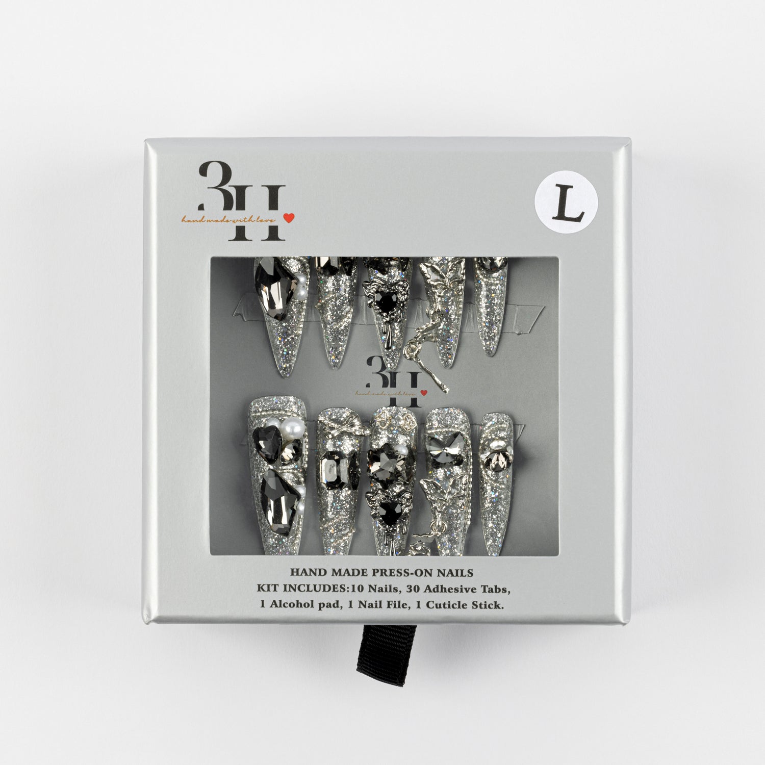 3H Luxury Handmade Press-on Nails - Chrome Dagger - 3H Nails