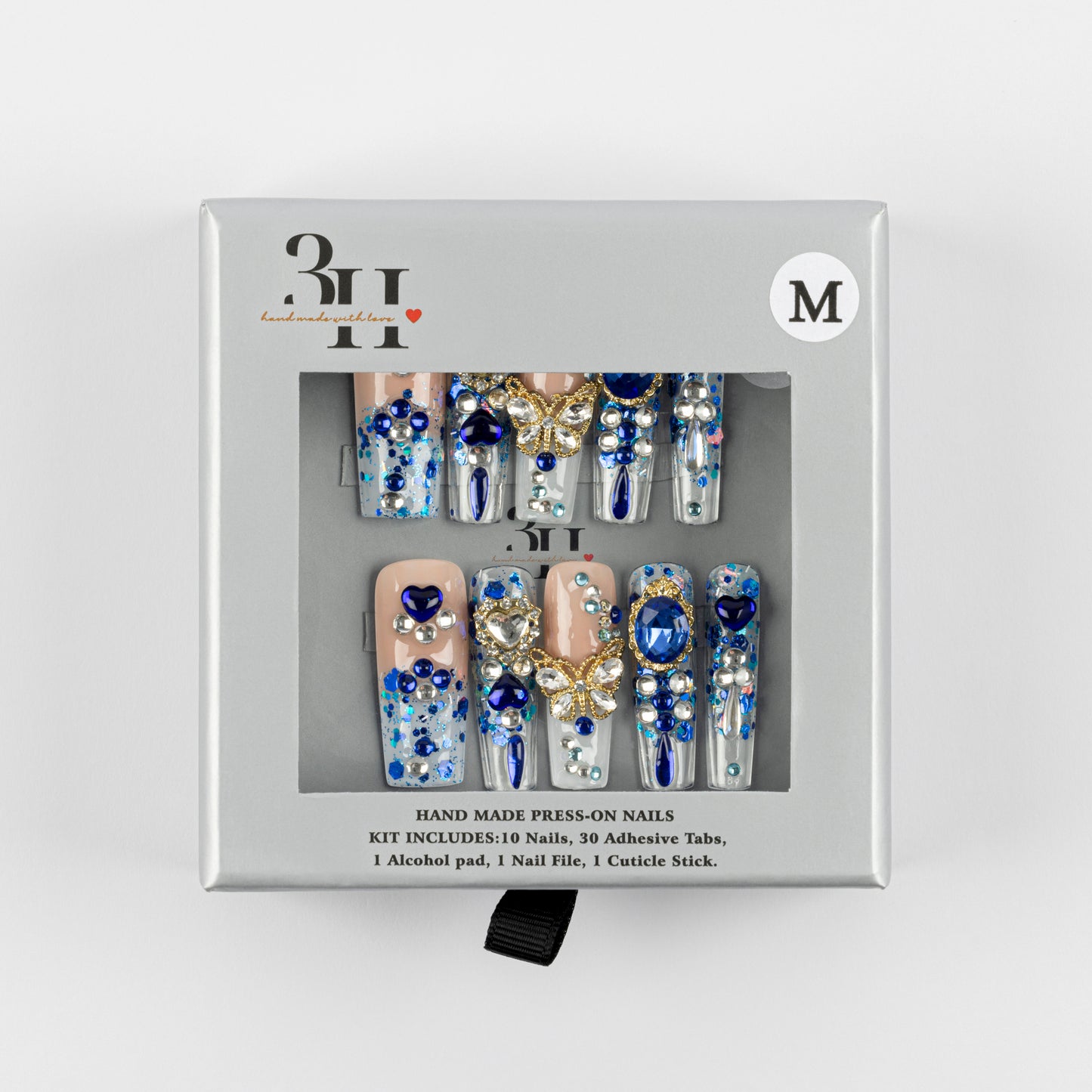 Sapphire Spell-Luxury hand made press on nails