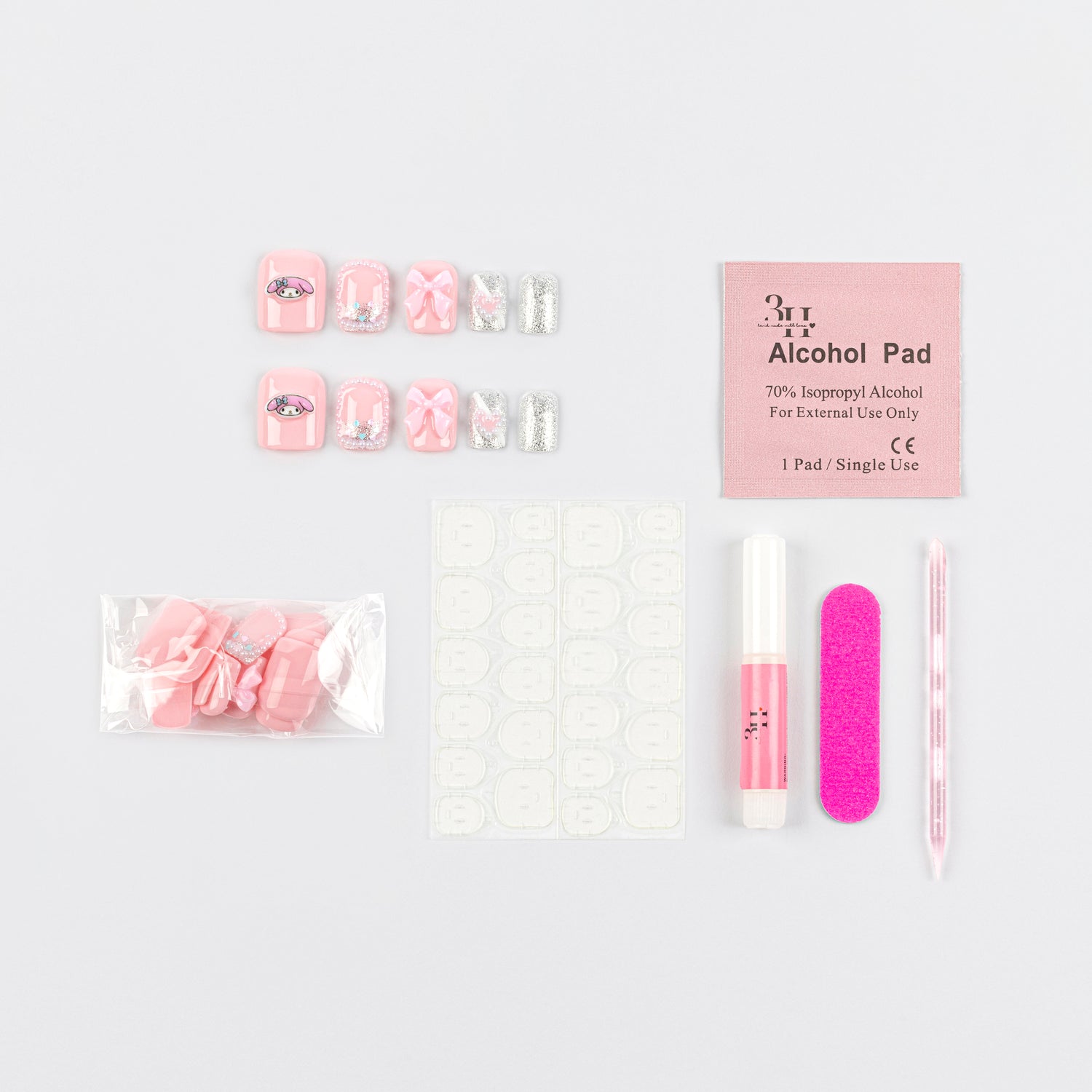 My Melody 3D Luxury Handmade Press-On Nails - 3H Nails