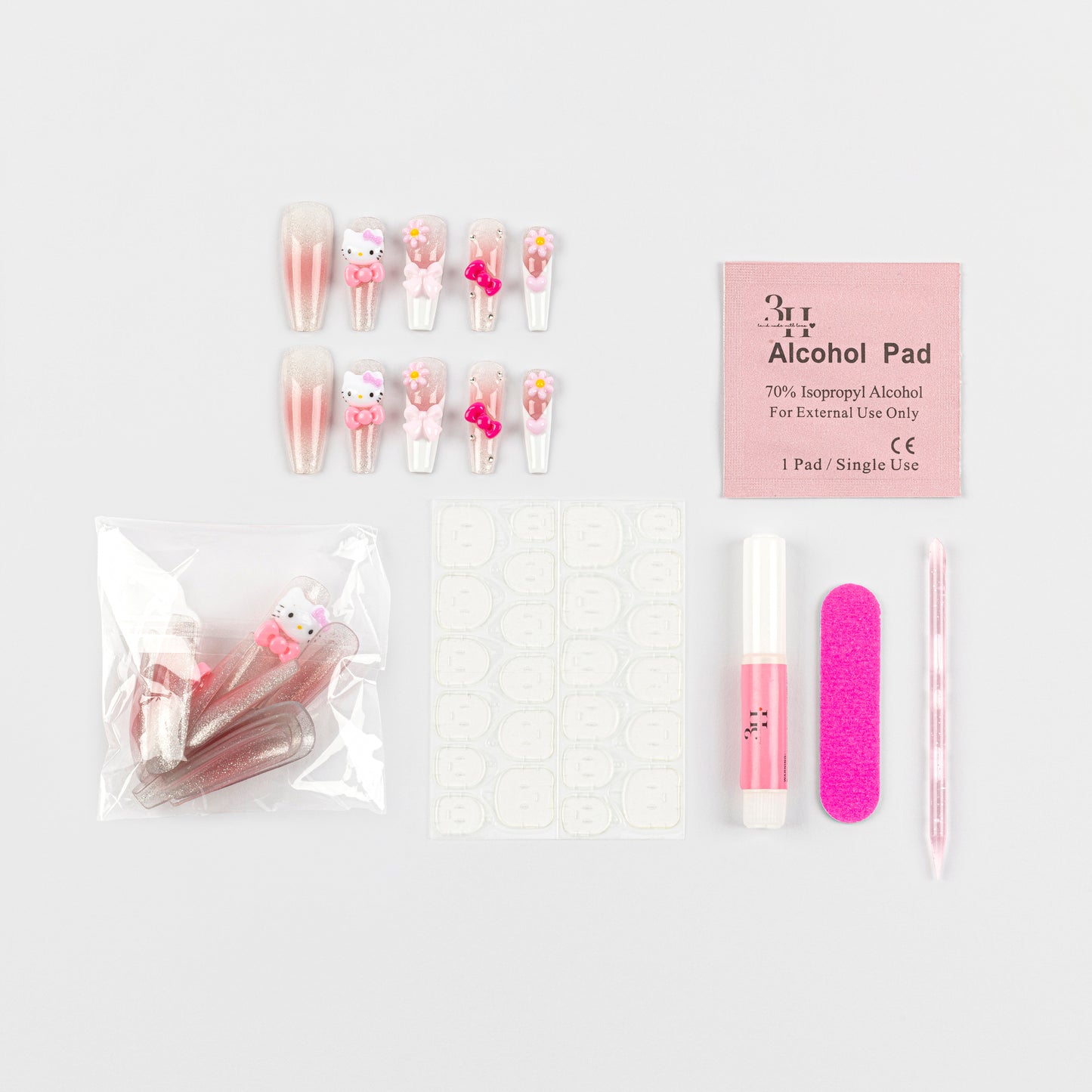 Hello Kitty 3D Luxury Handmade Press-On Nails