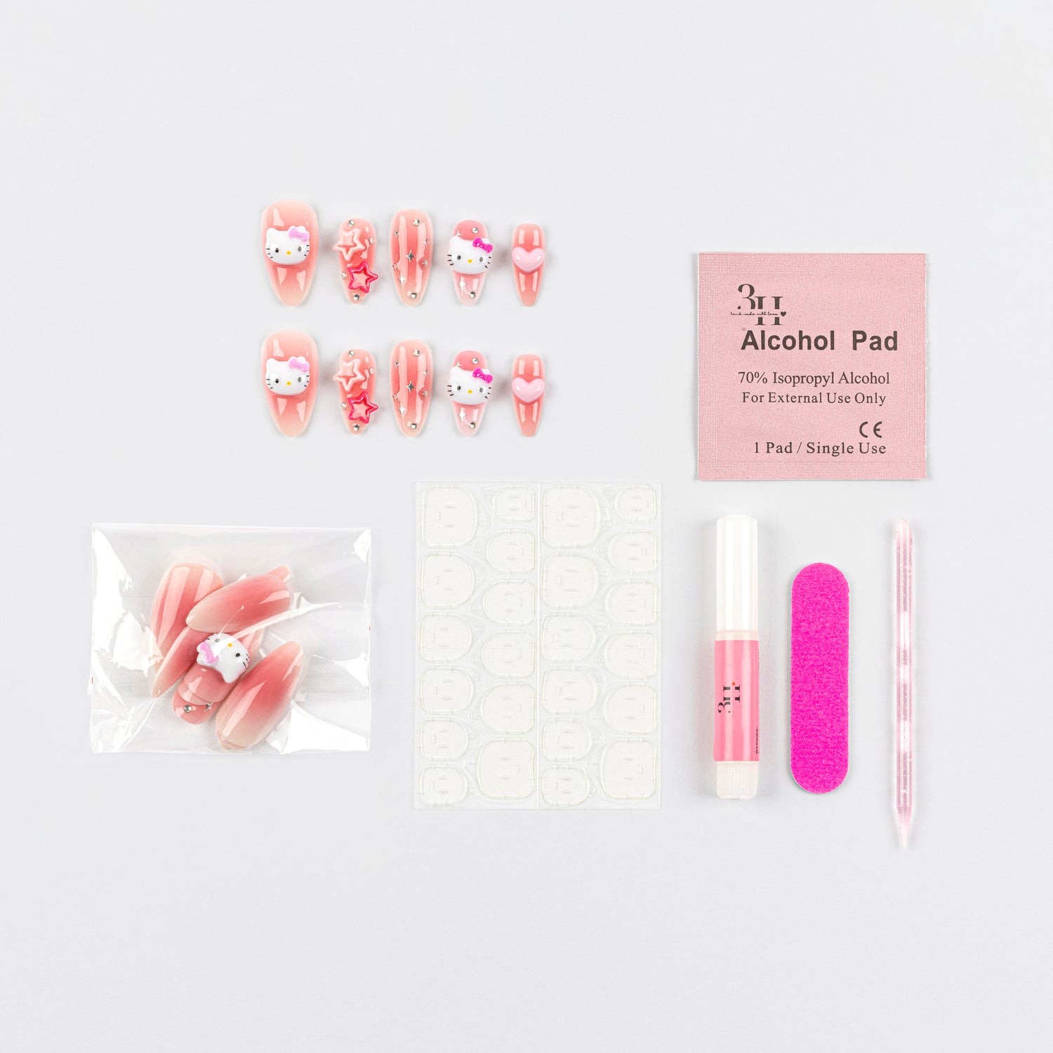 Hello Kitty 3D Luxury Handmade Press-On Nails - 3H Nails