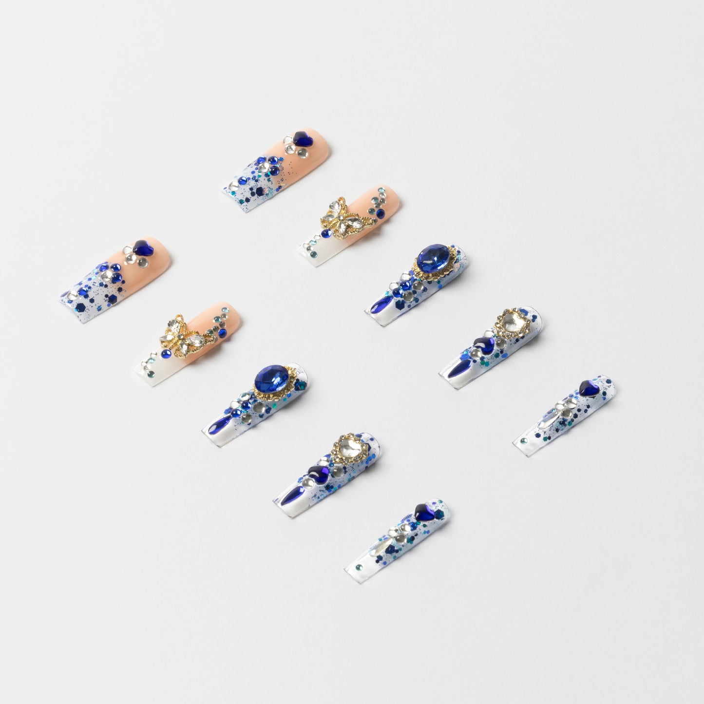 Sapphire Spell-Luxury hand made press on nails