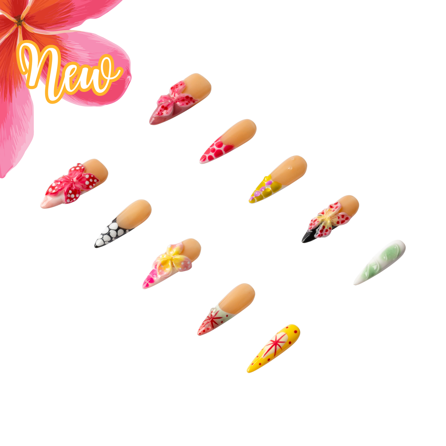 3H Luxury Handmade Press-on Nails - Garden Flutter