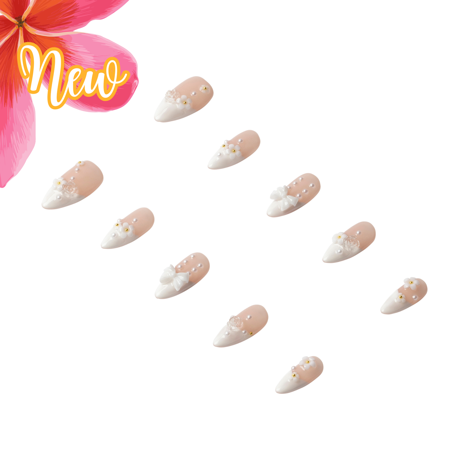 3H Luxury Handmade Press-on Nails - Elegant Vows