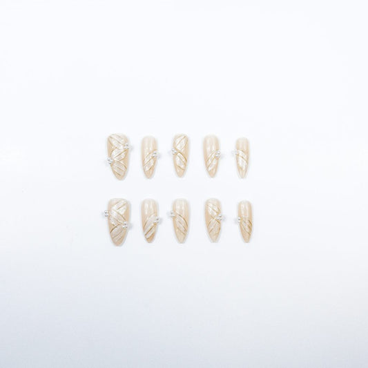 3H Luxury Handmade Press-on Nails - Pearl Luxe