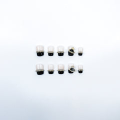 3H Luxury Handmade Press-on Nails - Gold Noir - 3H Nails