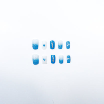 3H Luxury Handmade Press-on Nails - Azure Affection