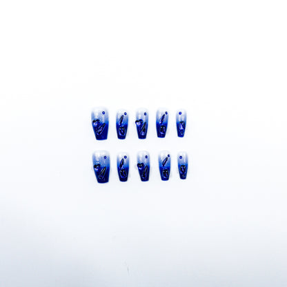 3H Luxury Handmade Press-on Nails - Midnight Mystique