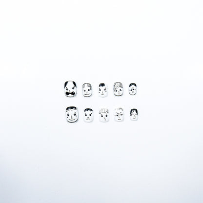 3H Luxury Handmade Press-on Nails - Expressive Faces