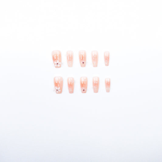 3H Luxury Handmade Press-on Nails - Sunset Petals