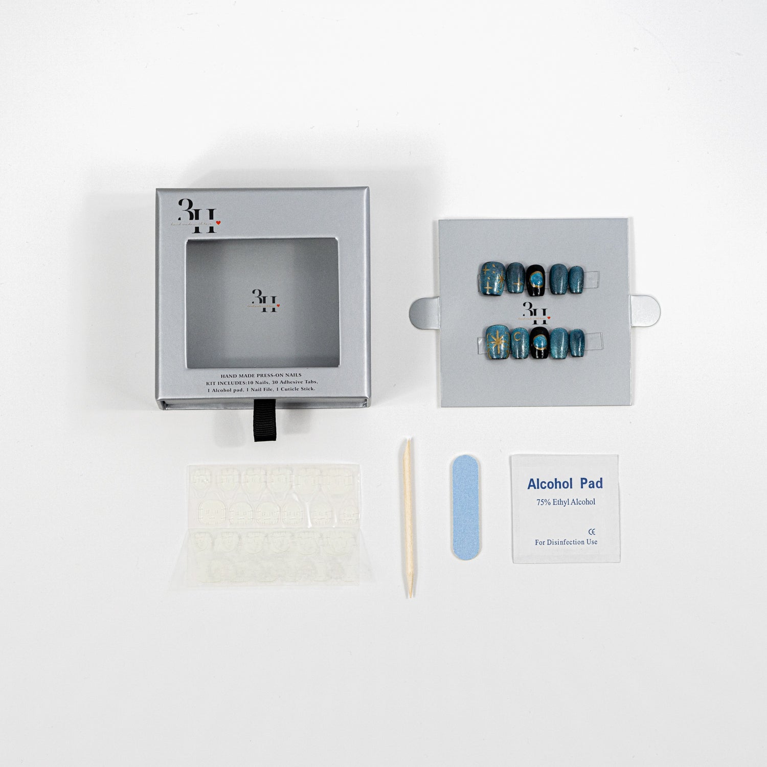 3H Luxury Handmade Press-on Nails - Gold Ornate - 3H Nails