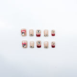 3H Luxury Handmade Press-on Nails - Ruby Bow Charm - 3H Nails