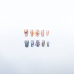 3H Luxury Handmade Press-on Nails - Butterfly Charm - 3H Nails