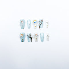 3H Luxury Handmade Press-on Nails - Crystal Butterfly - 3H Nails